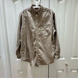 Chaps Men's Casual Tan Button-Down Shirt S